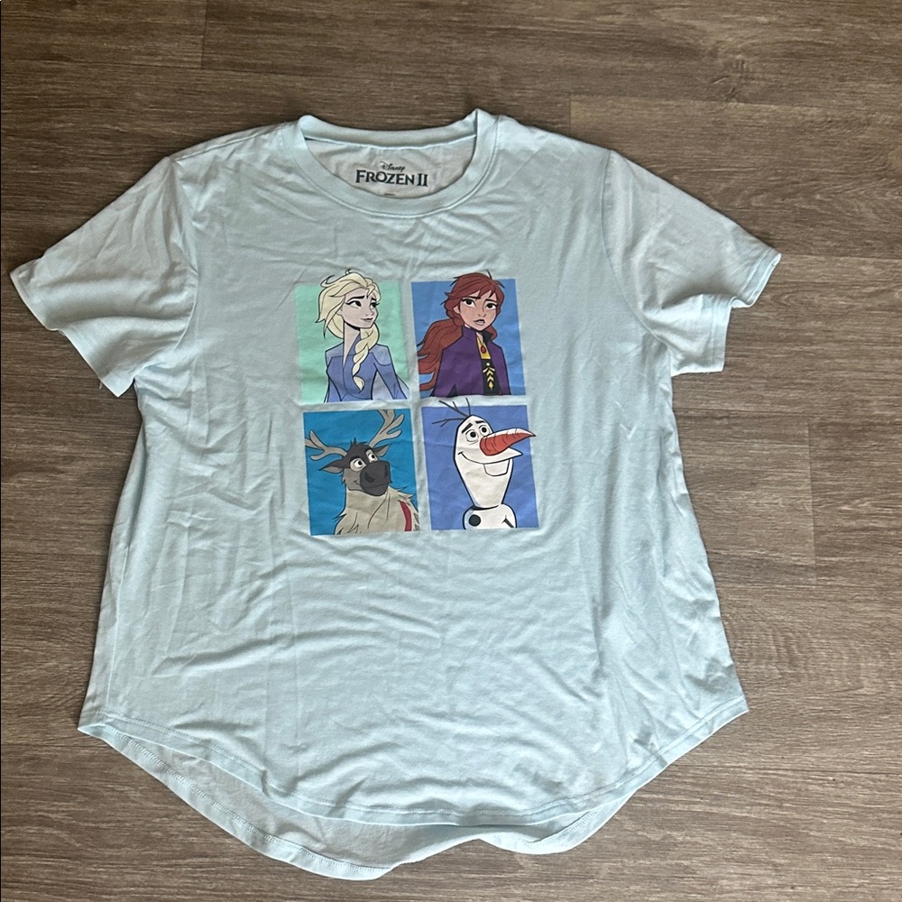 Disney Frozen II Character Grid Tee - Light Blue